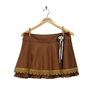 Wool camel skort